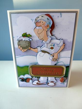 Christmas Bowling Dude by Christine Simmonds