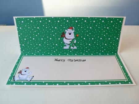 Large Dl Christmas Insert with Polar Bear by Christine Simmonds