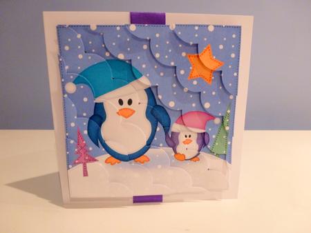 8 x 8 Xmas Penguin Felties Kit with Scalloped Corners by Christine Simmonds