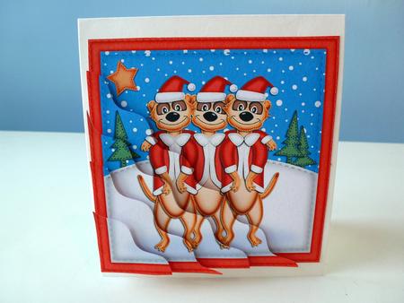 Xmas Meerkats Wavy Corner Side Stacker Topper by Christine Simmonds