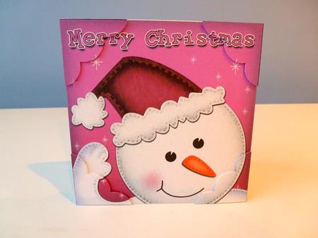 8 x 8 Xmas Snowman Fun Novelty Scalloped Corner Topper by Christine Simmonds