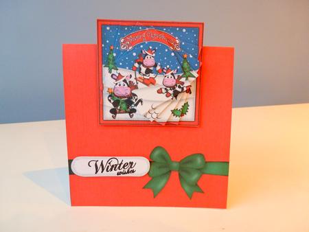 Xmas Milly Moo No-hole Over the Edge N Spiral Pyramid by Christine Simmonds