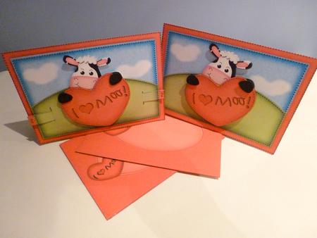 3D Milly Moo Cow's Heart Animated Moveable Decoupage Card Ki by Christine Simmonds