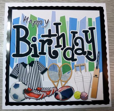 8 x 8 Birthday Sports and Games Scalloped Corner Kit by Christine Simmonds