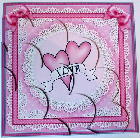Love Hearts - Shell Edged Corner Side Stacker by Christine Simmonds