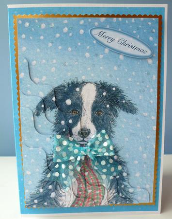 His Holiday Scarf Wavy Corner Stacker Topper by Christine Simmonds