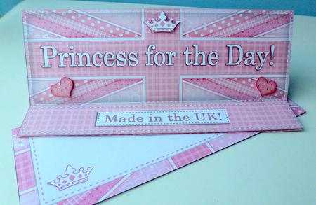 Large Dl Uk Shabby Flag Princess for the Day! Easel Card Kit by Christine Simmonds