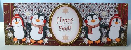 Red Penguins Happy Feet Large Dl Card Kit by Christine Simmonds