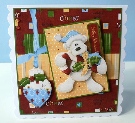 Holly Cane Bear by Christine Simmonds