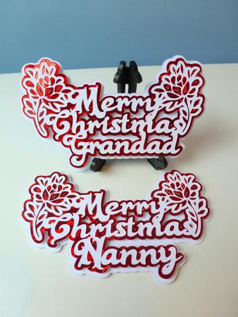 Christmas Nanny & Grandad Floral Toppers by Christine Simmonds