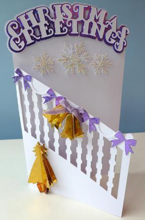 Christmas Decorated Stairs Card by Christine Simmonds