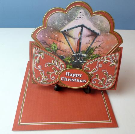 Lantern1 Red Happy Christmas Scallop Trio Kit by Christine Simmonds
