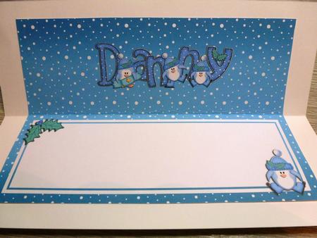 Xmas Danny with Penguins Matching Large Dl Insert by Christine Simmonds