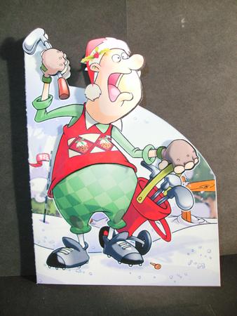 Christmas Crazy Golfer Dude Shaped. by Christine Sutton