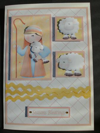 Seasons Bleatings! Decoupage Card by Christine Sutton