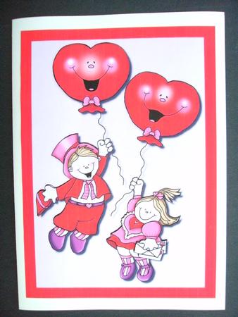 Balloon Kids Decoupage Quick Card Front by Christine Sutton