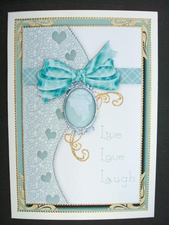 Cameo & Lace Card Front by Christine Sutton