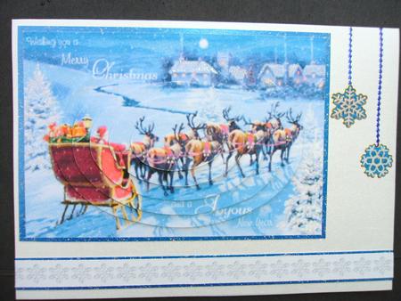 Santa in His Sleigh, Oval Pyramids by Christine Sutton
