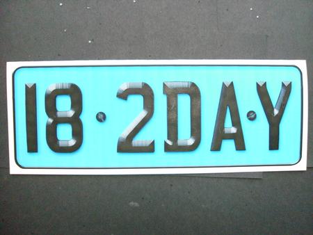 Large Dl 18th Birthday Novelty Number Plate and 3D Decoupage by Christine Sutton