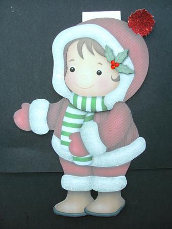 Snowsuit Girl Flip-up Card by Christine Sutton