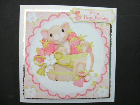 Berry Happy Birthday Mouse with Wavey Bottom Stacker by Christine Sutton