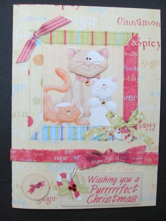 3 Framed Cats Wishing You a Purrrrrfect Christmas by Christine Sutton