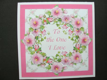 Floral Wreath Anniversary Card Front by Christine Sutton