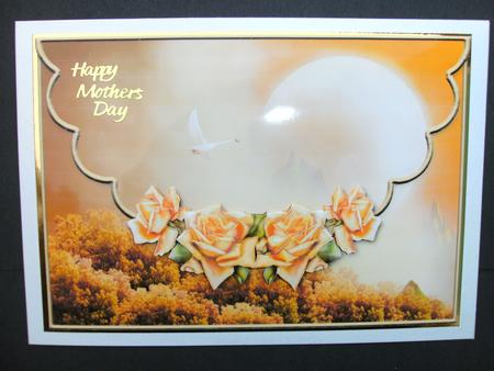 Flying Swan and Roses Envelope Card with Decoupage by Christine Sutton