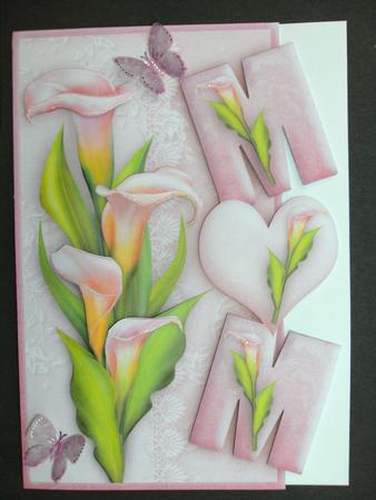 Over the Side Mum with Lilies Decoupage by Christine Sutton
