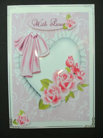 Pink Roses, Pink Bows on a Heart by Christine Sutton