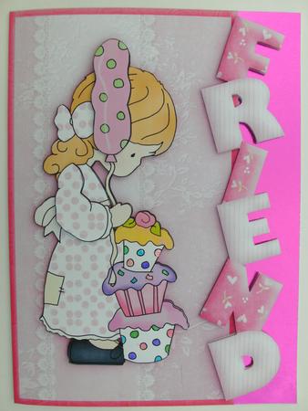 Over the Side Birthday Friend with Decoupage by Christine Sutton