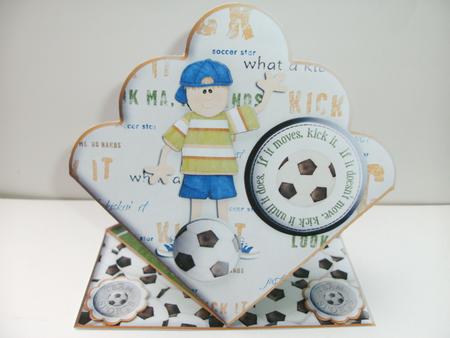 Football Kid Scallop Top Spring Card by Christine Sutton