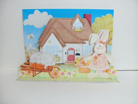 Cottage Garden Free Standing Pop Up Card Kit by Christine Sutton
