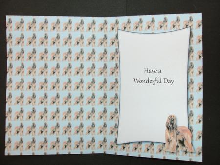 Afghan Hound Insert with Message (blue) by Christine Sutton