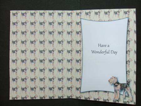 Airedale Terrier Insert with Message (cream) by Christine Sutton