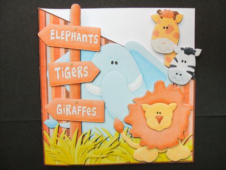 Its a Zoo Square Over the Edge Card with Decoupage by Christine Sutton