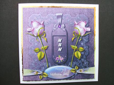 Lilac Roses Mum Mothers Day Bottom Stacker Card by Christine Sutton