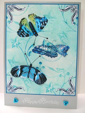 Aqua Butterflies by Christine Sutton