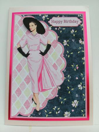 Pink Lady Envelope Card by Christine Sutton