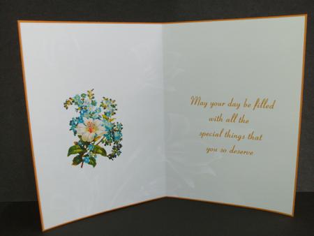 Blue Flowers Cardmaking Insert by Christine Sutton