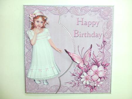 Mock Envelope Style Card Little Girl and Butterfly by Christine Sutton
