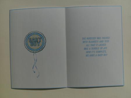 New Baby Boy Cardmaking Insert by Christine Sutton