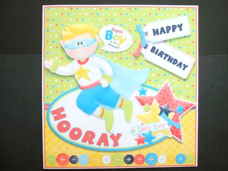 Hooray Simply Super Square Wobble Card Front by Christine Sutton
