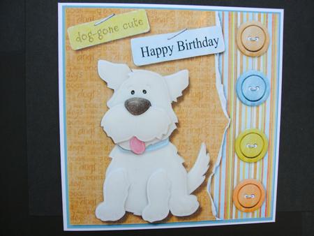 So Dog-gone Cute Dog Card Front + Decoupage by Christine Sutton