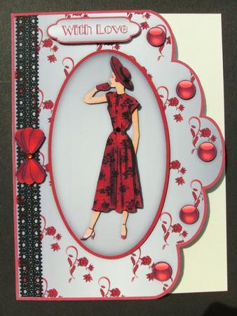 The Height of Fashion Scallop Edge Card Front by Christine Sutton