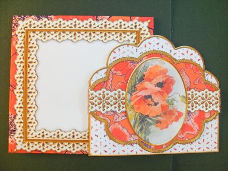 Poppies 2 Anglaise Scallop 3D Decoupage Card Kit by Christine Sutton