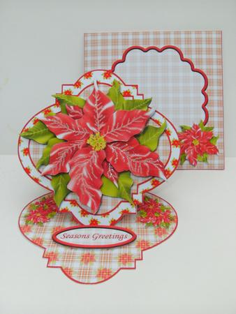 Pretty Poinsettias Bracket Shaped Easel Card Kit by Christine Sutton