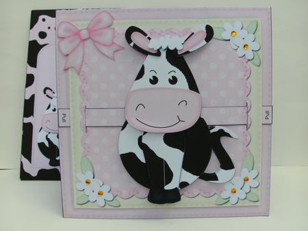 3D Milly Moo Cow Animated Moveable Wobble Head Card Kit by Christine Sutton