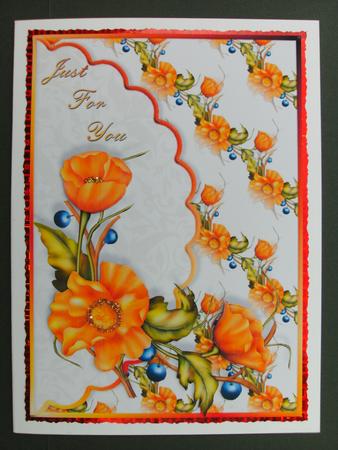 Orange Beauty Scalloped Edge Envelope Card by Christine Sutton