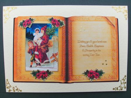 Vintage Santa Christmas Book Topper by Christine Sutton